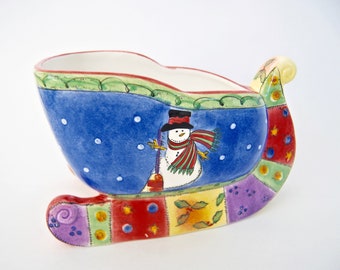 Vintage Sweet Shoppe by Sango snowman Christmas sleigh