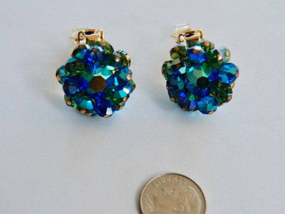 Vintage Hobe cluster bead clip on earrings - image 3