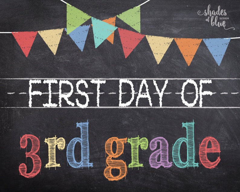 First Day of 3rd Grade Printable Etsy