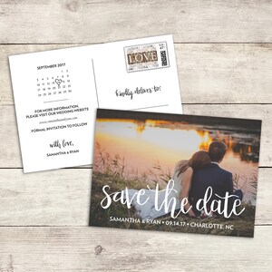 Handgeschreven bewaar de datumkaart, afdrukbaar, bewaar de datumbriefkaart, bewaar de datumkalender, handbelettering, bruiloft bewaar de datum, PDF