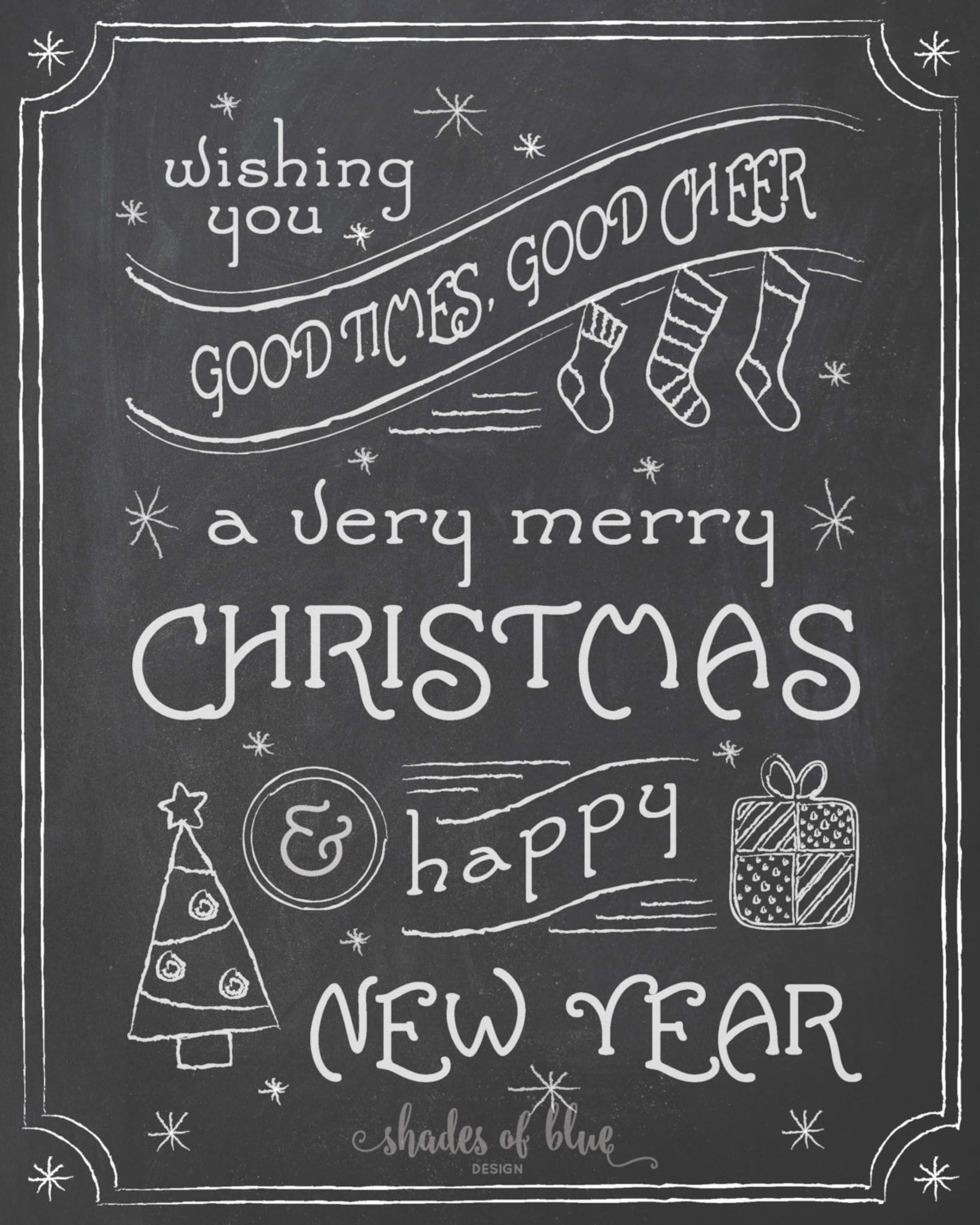 Christmas Chalkboard Printable - Etsy
