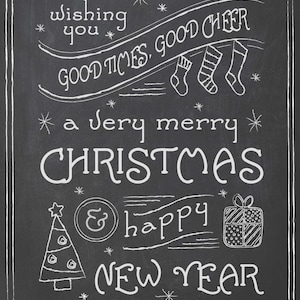 Christmas Chalkboard Printable - Etsy