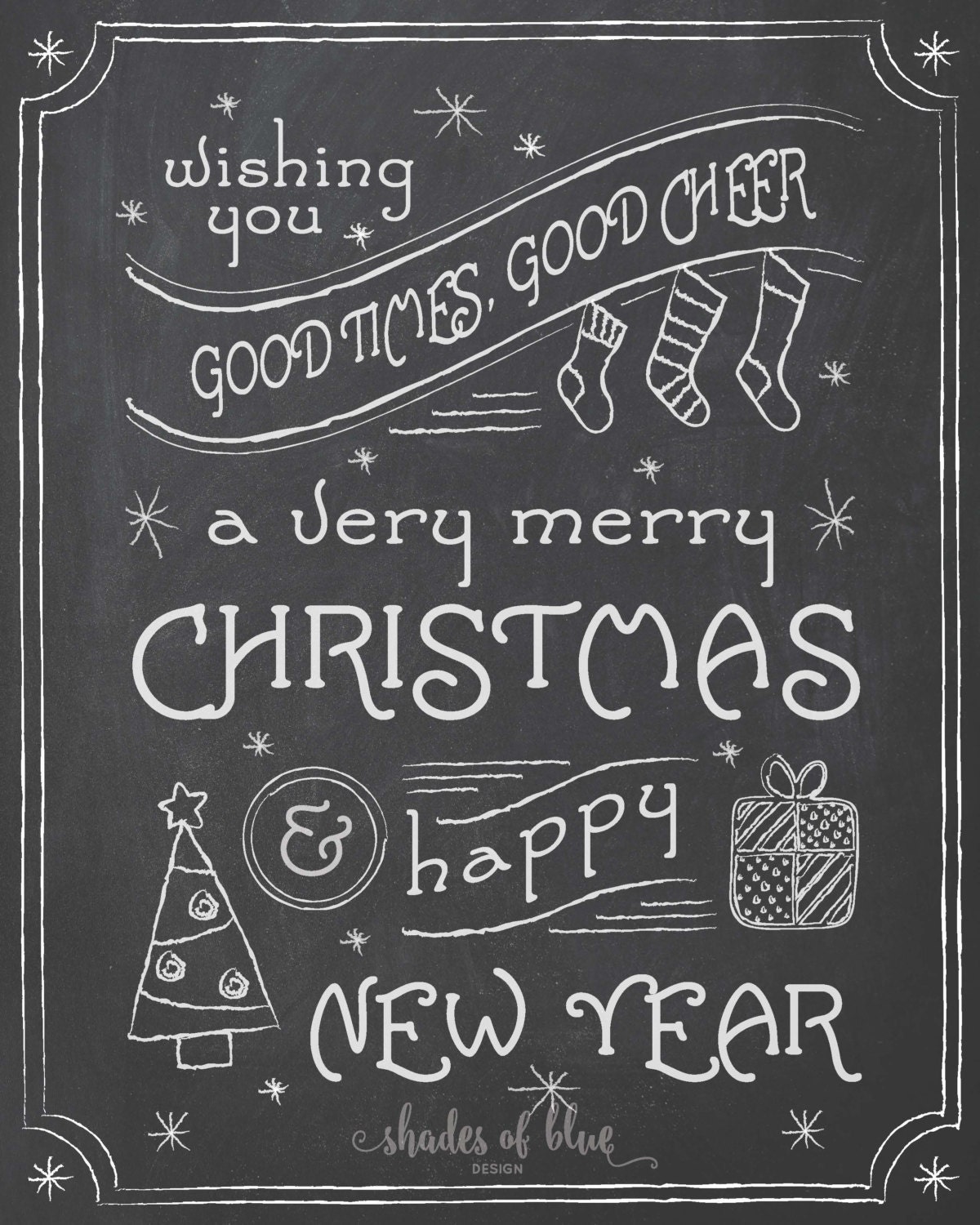 Christmas Chalkboard Printable - Etsy