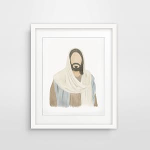 Jesus Christ Watercolor Faceless Portrait / Living Christ Watercolor Art / Digital Download Print