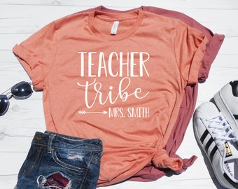 Teacher Tribe Shirt, Custom Teacher Shirt, Personalized Teacher Shirt, First Day of School Shirts, Teacher Tshirts, Unisex Fit, XS-4XL Sizes