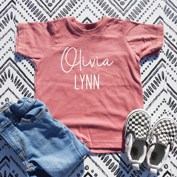 Personalized Girl Name Shirt, Custom Girl Tee, Custom Boy Tee, Boho Girls Name Kids Shirt, Personalized Kids Shirt, Custom Name Boy Girl Tee