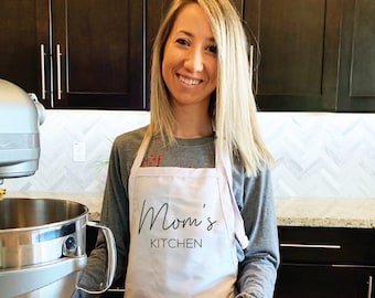 Mom Apron Gift for Mom Mother's Day Gift Ideas Personalized Mom Gift Apron with Pockets Mom Birthday Gift Grandma Apron Custom Cute Apron