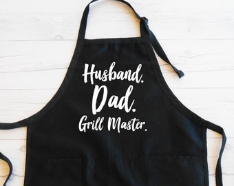 Father's Day Gift, Father's Day Apron, Husband Dad Grill Master, Gift for Dad, Anniversary Gift, Dad Birthday Gift, Husband Apron Gift