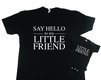 Say Hello To My Little Friend T-Shirt Set, Fathers Day Gift, Father Son Matching Shirts, Father Daughter Matching Shirts, First Fathers Day