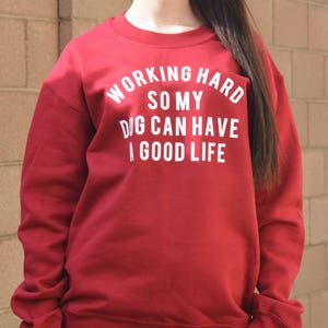 Working Hard So My Dog Can Have A Good Life Sweatshirt, Dog Mom Sweatshirt, Dog Lover Sweater, Dog Mama Sweater, Funny Dog Mom Sweatshirt Bild 2