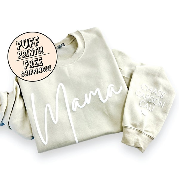 Embossed Mama Sweatshirt, Puff Print Mama Sweatshirt, Mothers Day Gift for Mom, Mom Birthday Gift Idea, Anniversary Gift for Mom, Custom