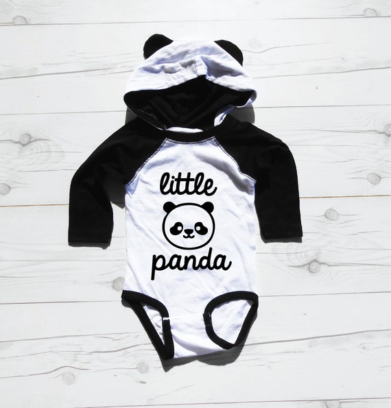 Little Panda Bodysuit, Cute Bear Bodysuit, Panda Bear Baby Shirt