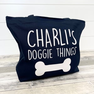Dog Tote Bag, Custom Dog Tote Bag, Personalized Dog Tote Bag, Dog Mom Bag, Dog Toys Tote Bag, Dog Mom Gift, Gift Idea for Dog Mom, Zippered