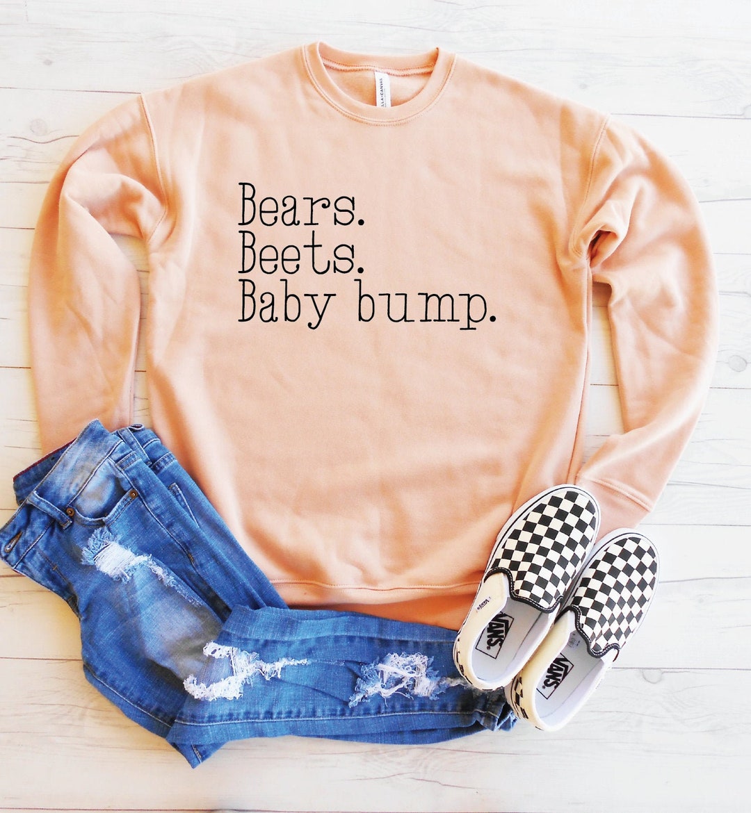 Bears Beets Baby Bump Sweatshirt, Pregnancy Sweatshirt, Pregnancy