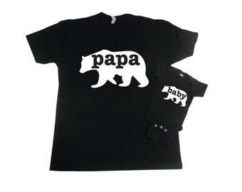 Papa Bear and Baby Bear Shirt Set, Matching Father Son Shirts, Matching Papa Bear Baby Bear, Dad Daughter Shirts, Father Daughter Shirts