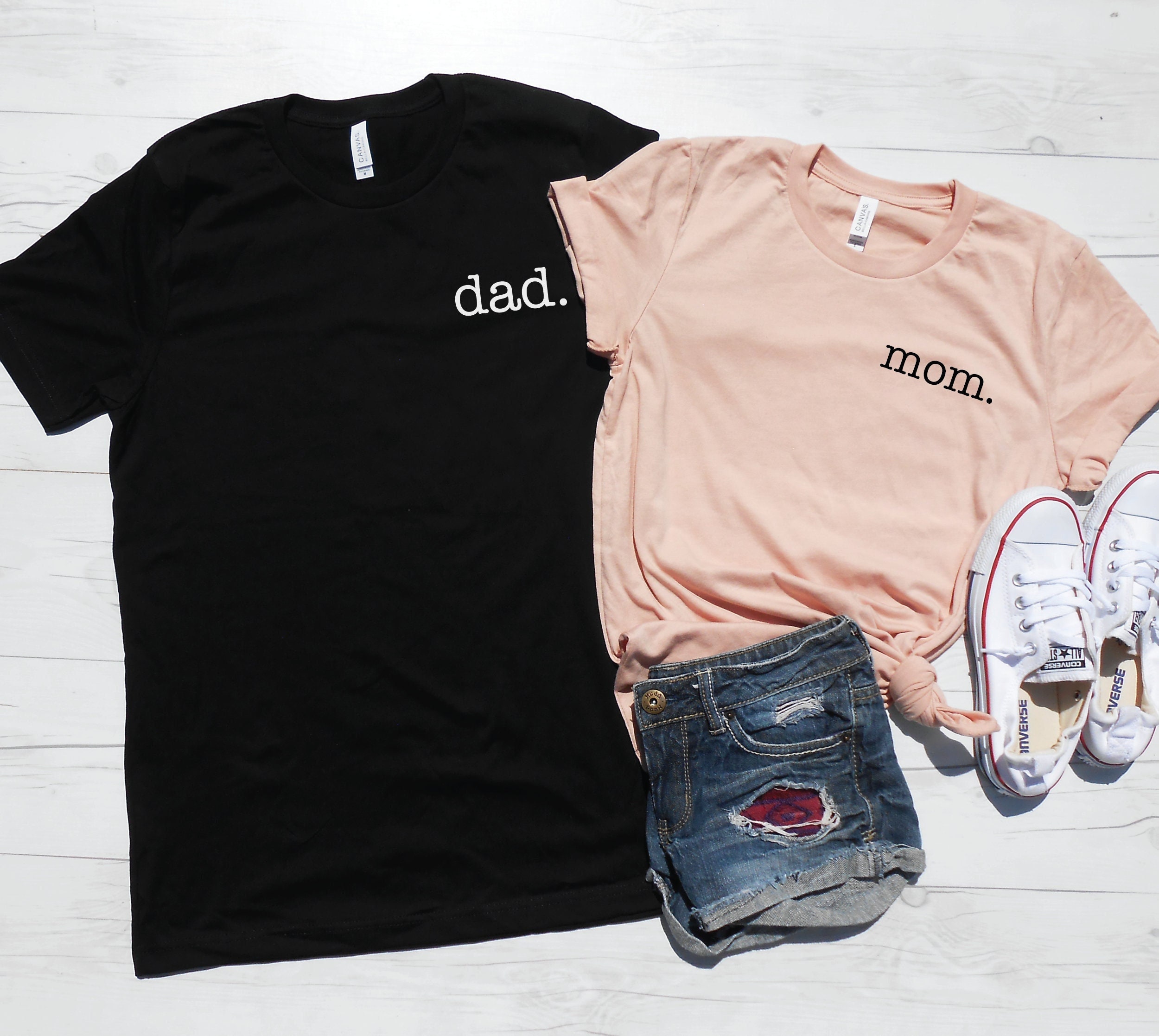 Mom &amp; Dad Shirts
 Mom Dad Shirts Mom and Dad Pocket Print Shirts Mom Shirt Etsy
