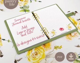 Summer Journal- Editable text - Add your own logo or Image - Summer planner