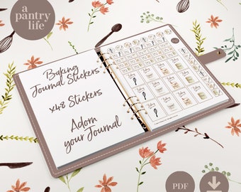 Printable Baking stickers-planning functional stickers-downloadable stickers-journal stickers-planner stickers-goal planner-pantry labels