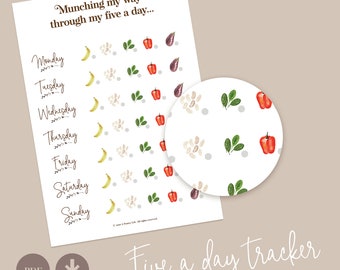 Printable fruit and veg tracker-habit tracker-goal tracker-motivational tracker-weekly tracker