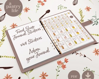 Printable Food shop stickers-planning functional stickers-downloadable stickers-journal stickers-planner stickers-goal planner-pantry labels
