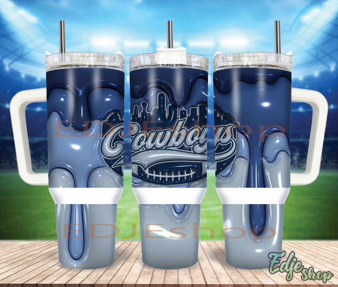 3D Inflated Football Team Skyline 40 Oz Skinny Tumbler Sublimation