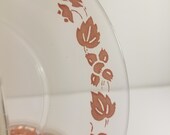Anchor Hocking, Pyrex Gooseberry, pink leaf and berry pattern, set of 12 desert plates, Gooseberry go alongs, sherbert plates, Vintage, USA