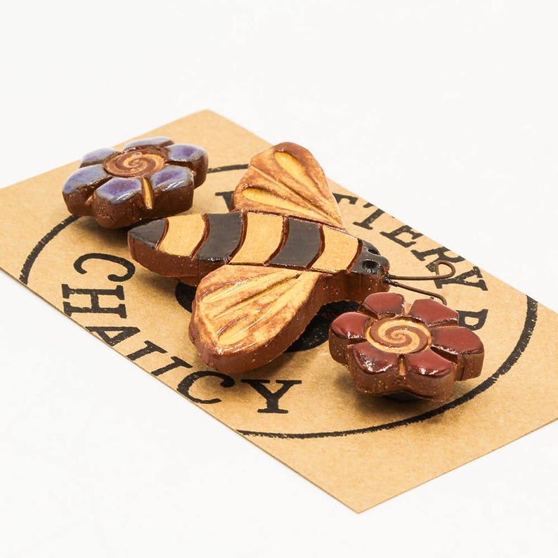 Bumble Bee Set Bee Flower Etsy