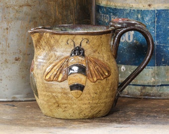 Honey Bee Creamer, Handmade ceramic bee pitcher, Beekeeper Gift, A little something special