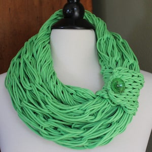 Lightweight Lime Green Arm Knit Infinity Scarf