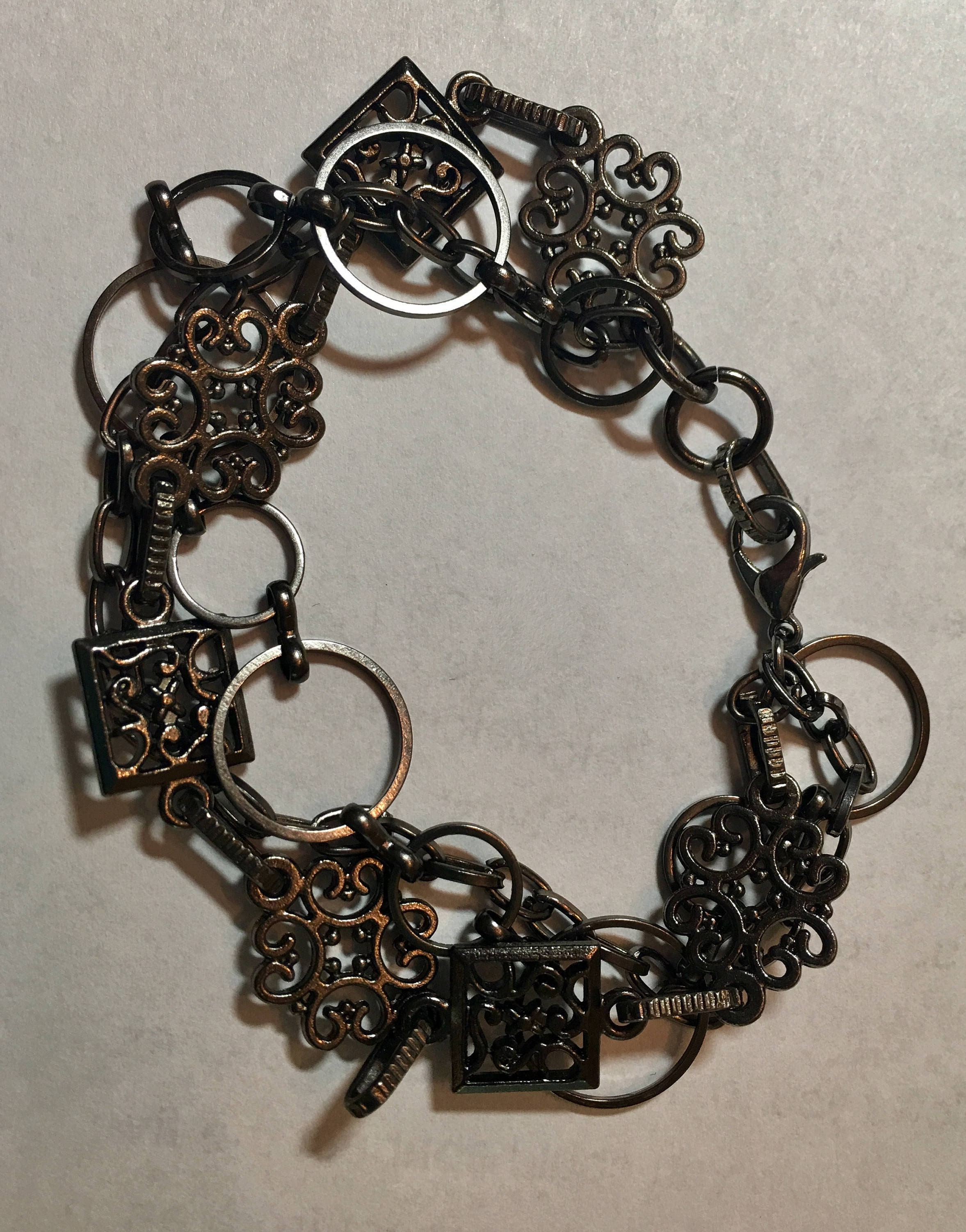 Dark Gray Metal Chain Layered Bracelets - Etsy