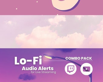 Twitch Sound Alerts - LoFi Combo Pack (notifications, transitions, sound effects for streamers)