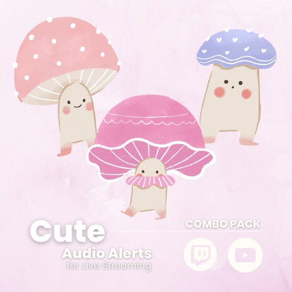 Twitch Sound Alerts - Cute Combo Pack (notifications, transitions, sound effects for streamers)