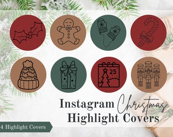 24 Christmas Highlight Covers | Instagram Christmas Highlight Covers | Christmas Covers | Instagram Story Highlight Icons