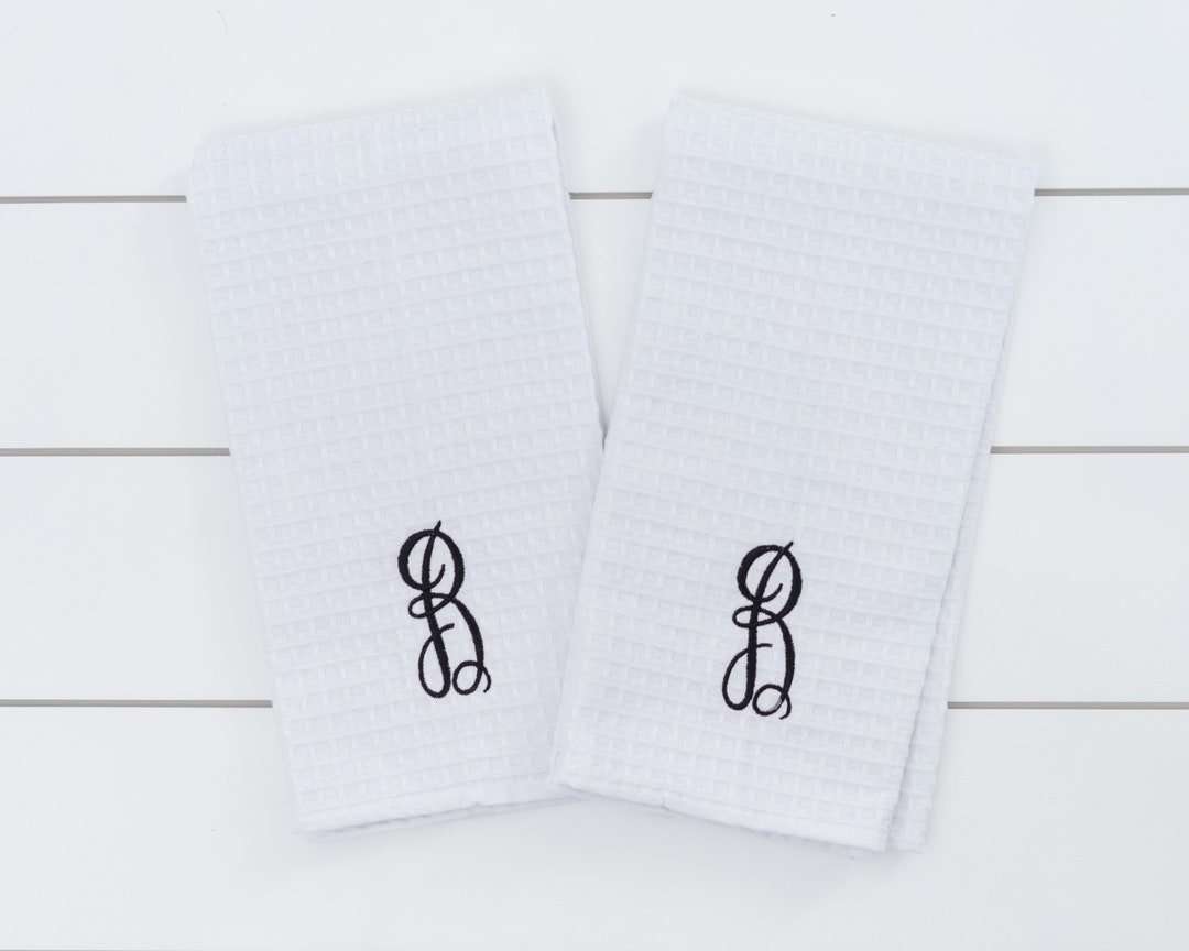 Monogrammed Kitchen Towels // Personalized Kitchen Towel Set Etsy