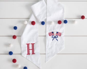 4th of July Wreath Sash // Patriotic Wreath Bow