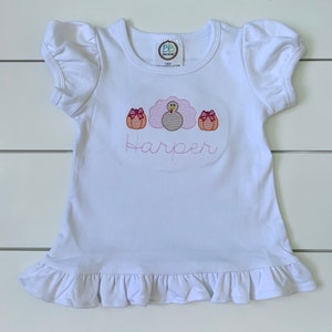 Thanksgiving-shirt voor meisjes//Turkse bodysuit voor meisjes