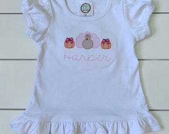 Girl's Thanksgiving Shirt // Girl's Turkey Bodysuit