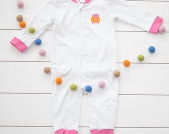 Monogram Fall Playsuit // Embroidered Fall Playsuit