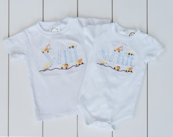 Boy’s Construction Truck Shirt // Boy’s Construction Truck Bodysuit