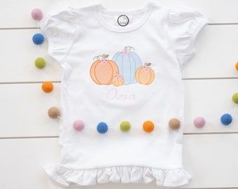 Personalized Pumpkin Shirt // Girl's Fall Pumpkin Bodysuit