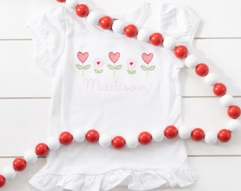 Girl's Valentine's Shirt // Girl's Flower Shirt