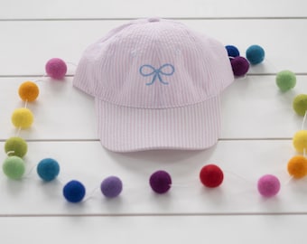 Seersucker Bow Hat // Toddler Bow Hat