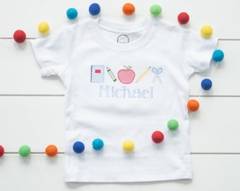 Personalized Back to School Shirt  // Embroidered School Shirt