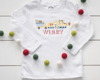 Boy’s Christmas Truck Shirt //  Christmas Construction Truck Bodysuit
