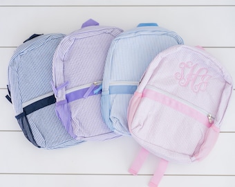 Monogram Toddler Backpack // Seersucker Toddler Backpack