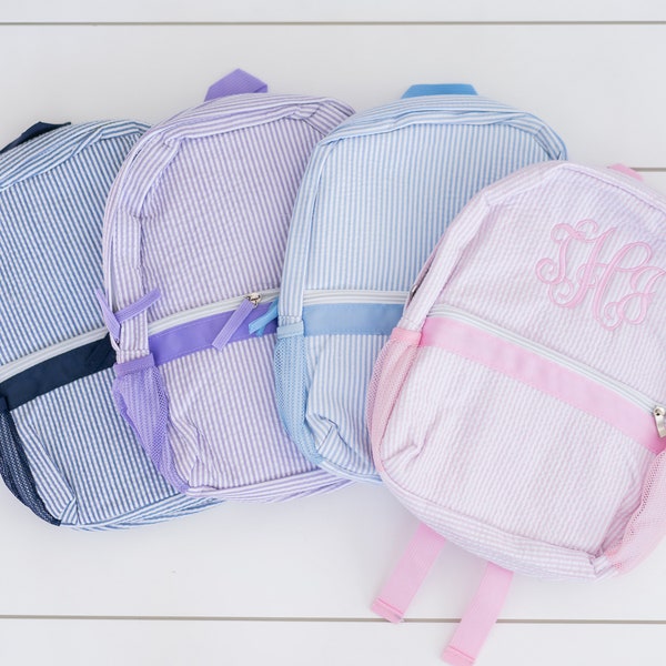 Monogram Toddler Backpack // Seersucker Toddler Backpack