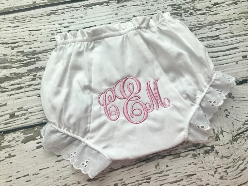 Monogrammed Bloomers // Baby Girl White Bloomers Etsy