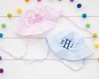Seersucker Sun Hat // Toddler Bucket Hat