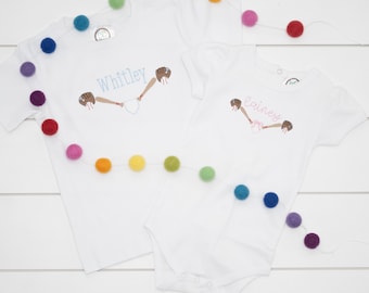 Embroidered Baseball Shirt // Monogram Baseball Bodysuit