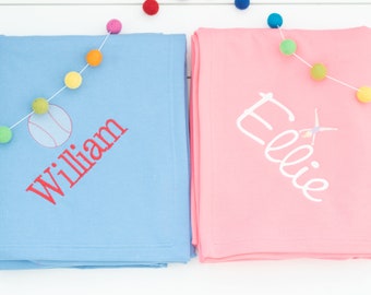 Monogram Stadium Blanket // Embroidered Fleece Sweatshirt Blanket